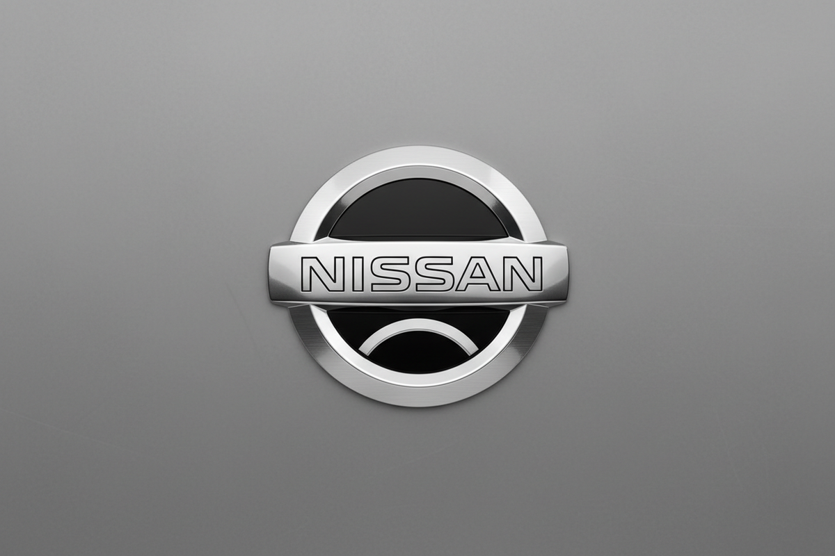 nissan logo grey background