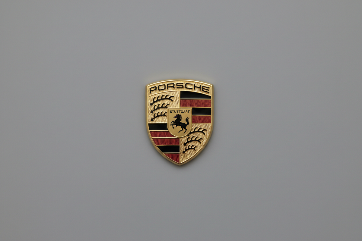 porsche logo grey background