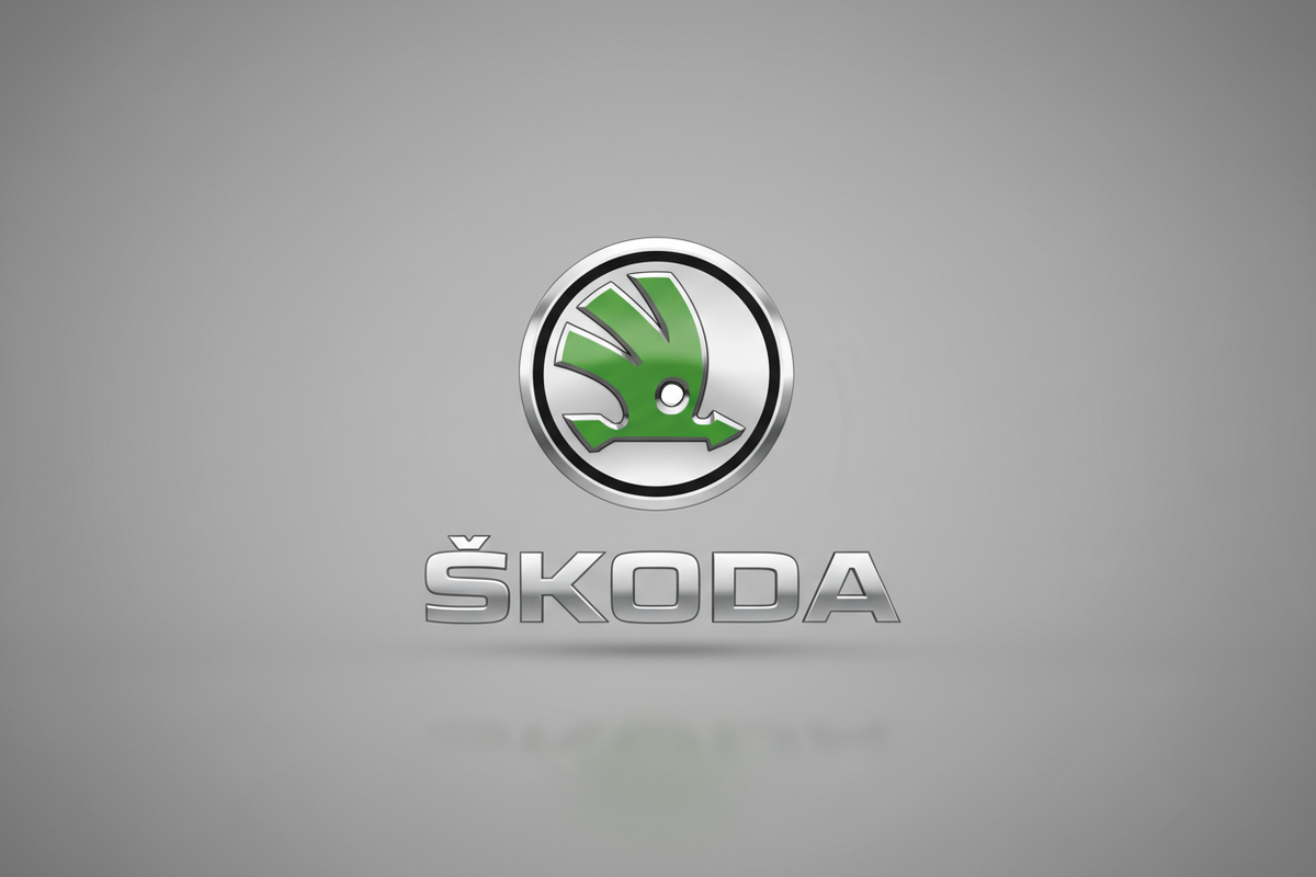 skoda logo grey background